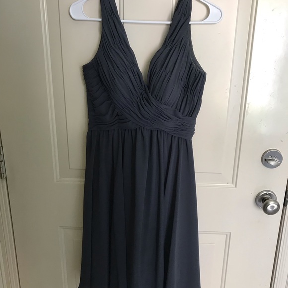 mori lee charcoal bridesmaid dress